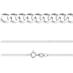 curb chain sterling silver 925 pd40 45cm
