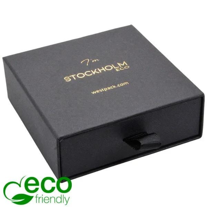 Stockholm ECO Jewellery Box for Bangle Black Buckram 1 Stockholm ECO Jewellery Box for Bangle-Black Buckram Cardboard/ Black Foam - Bild 1
