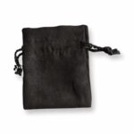 Bag, suede, mini, black, 75x90mm