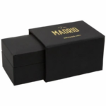 Madrid Jewellery Box for Wedding Rings-Matt Black Soft-touch / Black Velour Interior - Bild 4