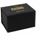 Madrid Jewellery Box for Wedding Rings-Matt Black Soft-touch / Black Velour Interior - Bild 5