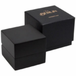 Berlin ECO Jewellery Box for Ring Matt Black Wood / Black Leatherette Interior - Bild 4