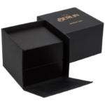 Berlin ECO Jewellery Box for Ring Matt Black Wood / Black Leatherette Interior - Bild 3