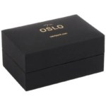 Oslo Jewellery Box for Cufflinks - Black Leatherette / Black Velour Interior - Bild 3