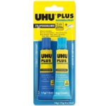 uhu plus dual component adhesive epoxy glue blue 35733 35g