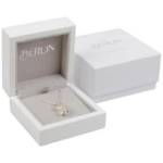 Berlin ECO Jewellery Box - Earrings/Studs/Pendant Glossy White Wood / Light grey velour interior - Bild 2