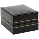 Bombay Jewellery Box for Earrings/ Studs/ Pendant - Black leatherette with gold tooling/ Black insert - Bild 2