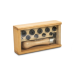 Ring Setter's Clamp Set with Nylon Collets – Wooden Box (US Sizes 2–13 / 13–22mm)