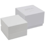 Berlin ECO Jewellery Box for Wedding Rings Glossy White Wood / Light grey velour interior - Bild 4