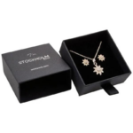 Stockholm ECO Jewellery Box Drop Earrings/Pendant-Black Buckram Cardboard/ Black Foam - Bild 3