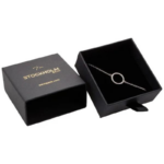 Stockholm ECO Jewellery Box Drop Earrings/Pendant-Black Buckram Cardboard/ Black Foam - Bild 4