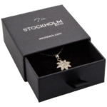 Stockholm ECO Jewellery Box Drop Earrings/Pendant-Black Buckram Cardboard/ Black Foam - Bild 2