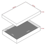 Boston Jewellery Box for Jewellery Set - White Linen-look Cardboard/ White-Black Foam - Bild 6