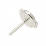 Earring Post + Alpha lock 6mm, Sterling Silver 925