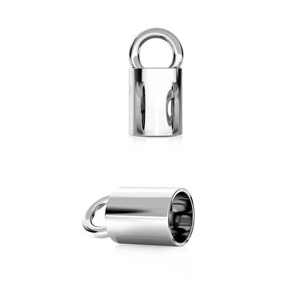 nahkpaela kinnitus_S16898 Leather Cord Clasp 5x7mm, Silver, 0.58g - Bild 1