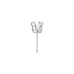 Snap-In Stud 4mm - 6 Prong Round Claw, Sterling Silver