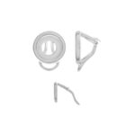 Clip-On Earring Back, 8mm WOK Setting, Sterling Silver