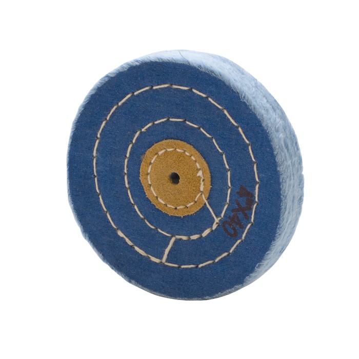 17.510 Blue Muslin Buff, 100 mm (4″) x 50 Ply Grobet - Bild 1