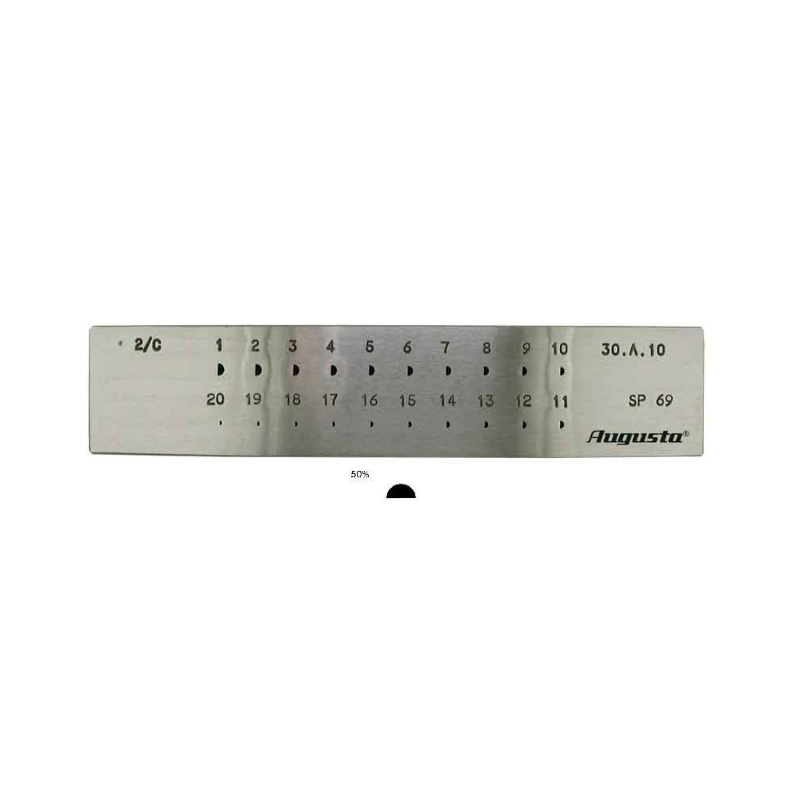 Drawplate half-round Ø 6.0 - 3.0 mm 5976.24 Half-Round Drawplate, Hardened Steel, Ø 6.0 – 3.0 mm (31 Holes) - Bild 1