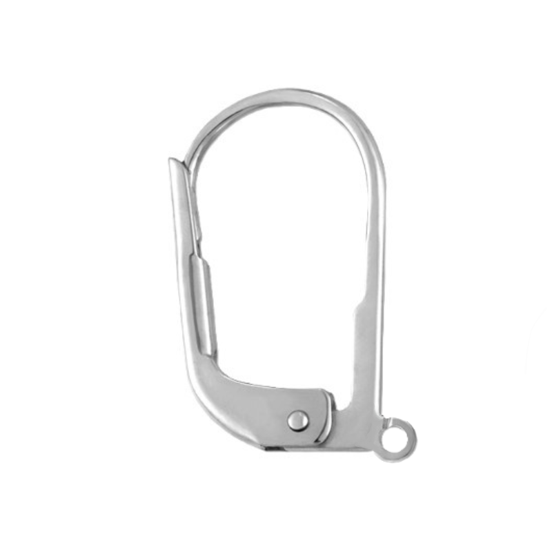 Lever back earring sterling silver 925 Smal spak tillbaka Örhänge Lås 14, 5x8, 5mm, Sterling silver - Bild 1