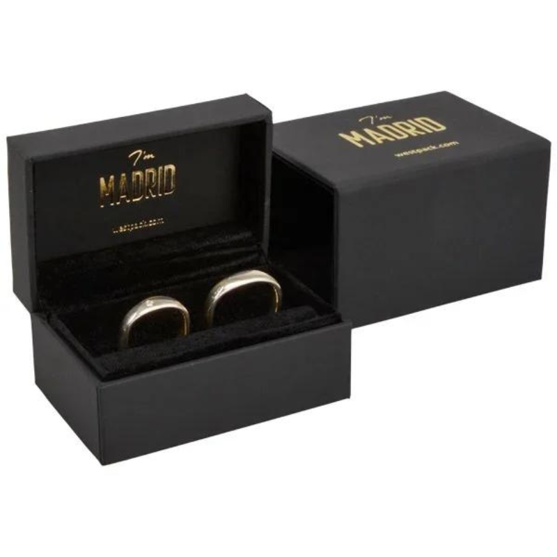 Madrid Jewellery Box för vigselringar Matt svart 1 Madrid smyckeskrin för vigselringar-Matt Svart Soft-touch \/ svart Velour interiör - Bild 1