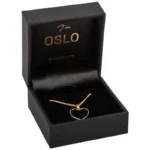 Oslo Jewellery Box for Earrings / Small Pendant - Black Leatherette / Black Velour Interior - Bild 2