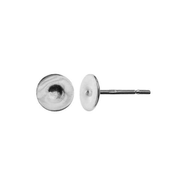 flat-4mm-sterling-silver-round-studs Platt 4mm Rund Stud, örhänge inlägg, Sterling Silver 925 - Bild 1