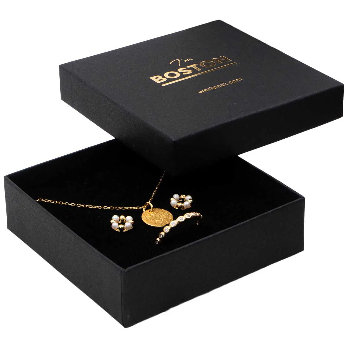 900.00418 Boston Jewellery Box for a Small Jewellery Set, Black - Bild 1