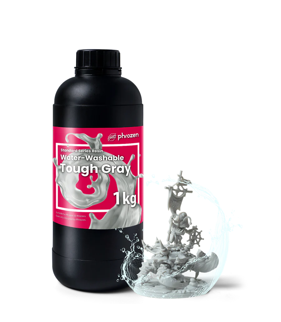 Phrozen_WaterWashableTough_Gray_ Phrozen Water-Washable Tough Resin - gray - 1KG - Bild 1