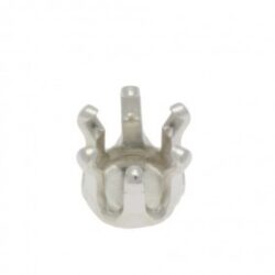 6-Claw Round Collet Setting 4mm Sterling Silver 925