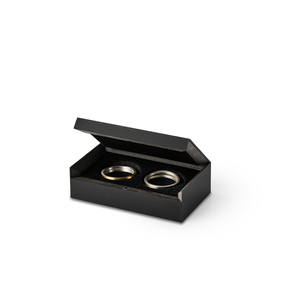 Blackbox Premium Wedding Ring Box Black leather