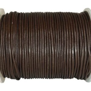 Rund läderlina - 1mm - Brun