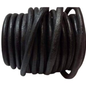 Round Leather Cord 5 mm Black
