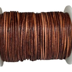 Rund läderlina - Vintage Cognac - 1mm
