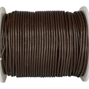 Rund läderlina - 1,5mm - Brun