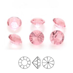 preciosa crystal chaton pure round smyckesten ljusrosa