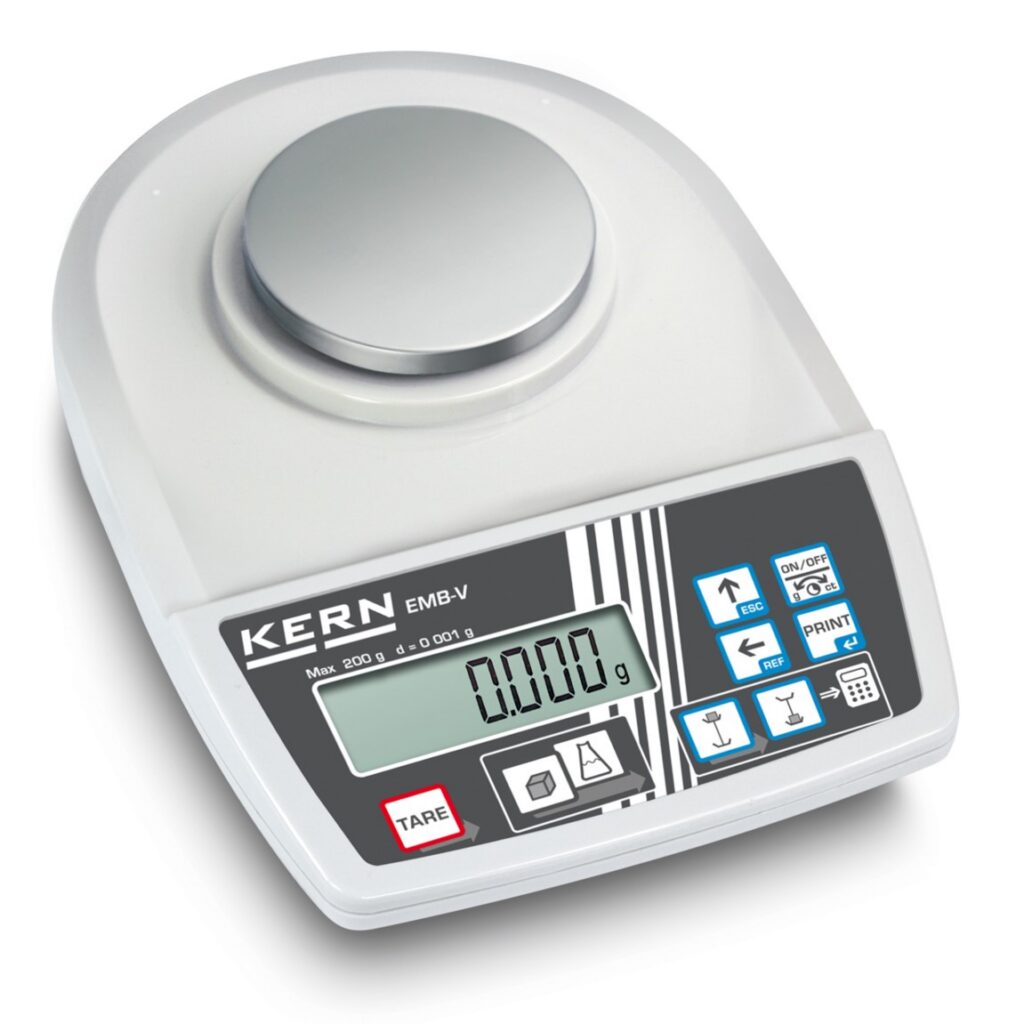 EMB-200-3V Skolbalans med integrerad densitetsbestämningsfunktion 0,001 g . 200 g kern
